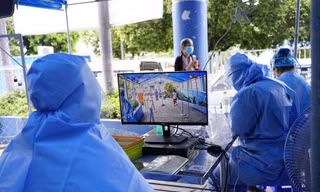 Khu vực kiểm soát sàng lọc COVID-19 của Bệnh viện Nhân Dân Gia Định.