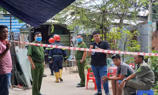 Lực lượng chức năng phong tỏa hiện trường.