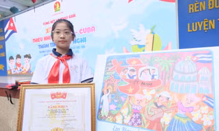 'Cây cọ nhí' giành giải Nhất vẽ tranh về tình hữu nghị Việt Nam - Cuba 