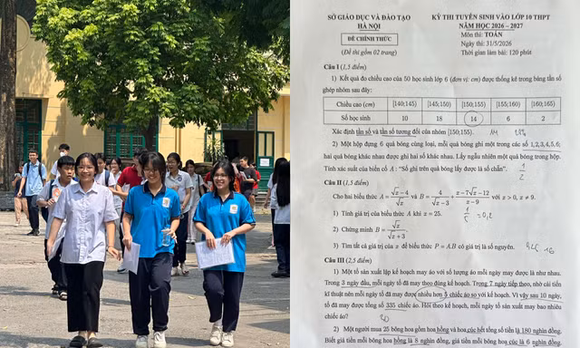 Đề Toán vào lớp 10 Hà Nội: Vừa sức nhưng câu hình học cuối thử thách thí sinh