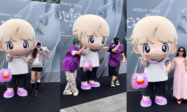Concert Baekhyun tại Hà Nội: Eri Việt diện đồ tím - hồng, check-in cùng mascot “Bắc Kiên”