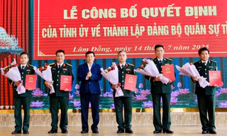 Công bố quyết định thành lập Đảng bộ Quân sự tỉnh Lâm Đồng