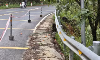 Đèo Mimosa xuất hiện điểm sạt lở mới