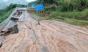 Đèo Khánh Lê xuất hiện điểm đứt gãy nghiêm trọng