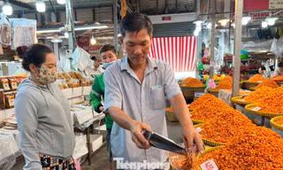 Hàng Tết 'đổ bộ' chợ đầu mối ở TPHCM