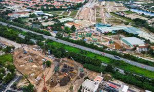 Bắt đầu thi công hầm chui ở nút giao Đại lộ Thăng Long và Vành đai 3,5