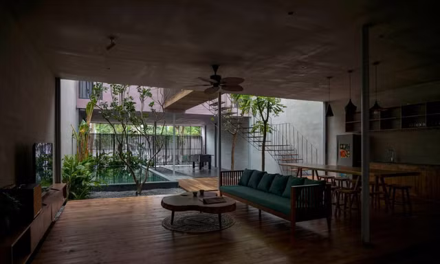 Nhà ở đan xen giữa những khu vườn xanh