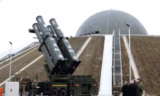 Hệ thống phòng không Arrow 3 tại thành phố Annaburg, Đức ngày 3/12Ảnh: Reuters