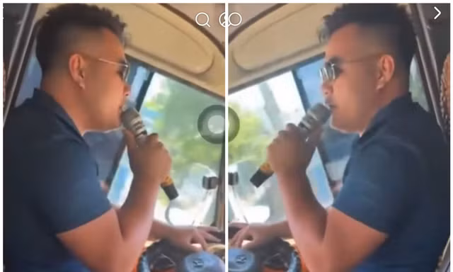 Vừa lái xe khách vừa hát karaoke, tài xế bị phạt nặng