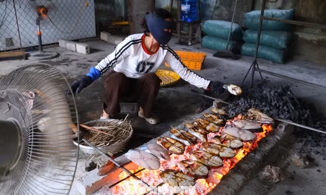 Khom lưng nướng cá cả ngày lẫn đêm cận Tết