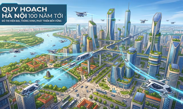 Từ phố đi bộ đến taxi bay: Hà Nội vẽ lại diện mạo Thủ đô trong 100 năm tới