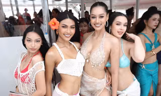 Thí sinh Hoa hậu Hoàn vũ Thái Lan khoe dáng với bikini