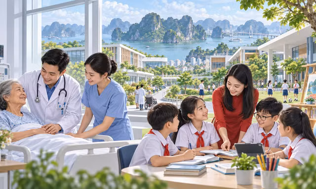 Quảng Ninh dự kiến thí điểm mô hình ‘trường học xã hội chủ nghĩa’, ‘bệnh viện xã hội chủ nghĩa’