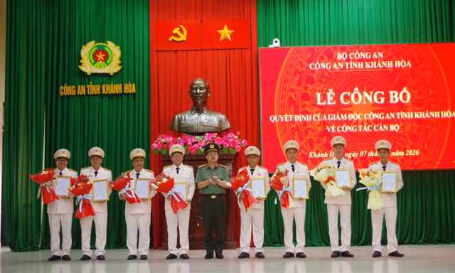 Công an tỉnh Khánh Hòa công bố quyết định về công tác cán bộ