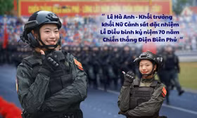 Lê Hà Anh - ‘Bông hồng thép’ của Học viện Cảnh sát Nhân dân dẫn đầu khối Nữ Chiến sĩ Cảnh sát đặc nhiệm sáng 7/5