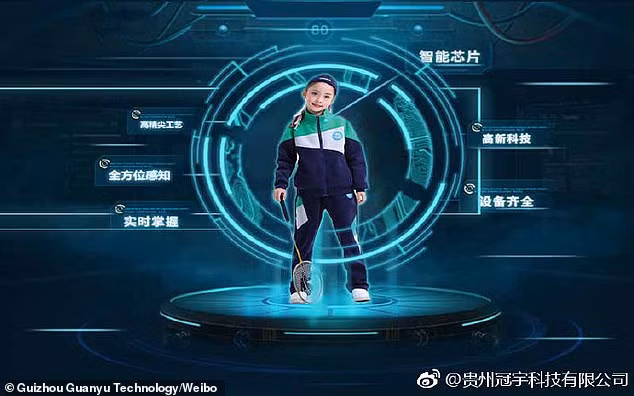 Đồng phục gắn chip giá 150 nhân dân tệ. Ảnh: Công ty Công nghệ Quan Vũ Quý Châu