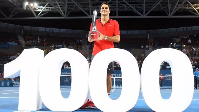 Federer trở thành cây vợt thứ 3 trong lịch sử chạm mốc 1.000 trận thắng. Ảnh: Getty Images.