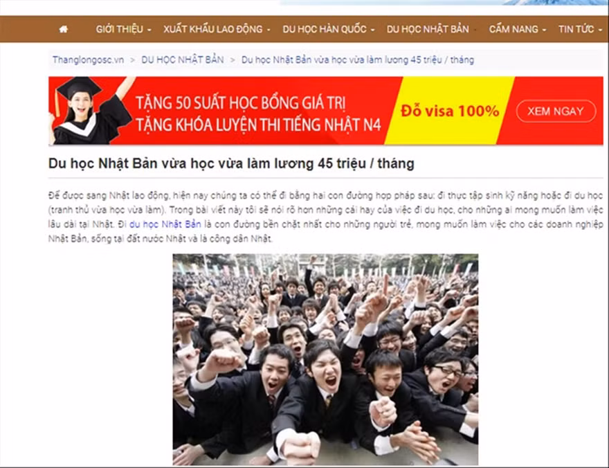 Những cam kết vừa học, vừa làm có thể kiếm được 36-60 triệu đồng/tháng đang được các công ty tư vấn du học quảng cáo rầm rộ 