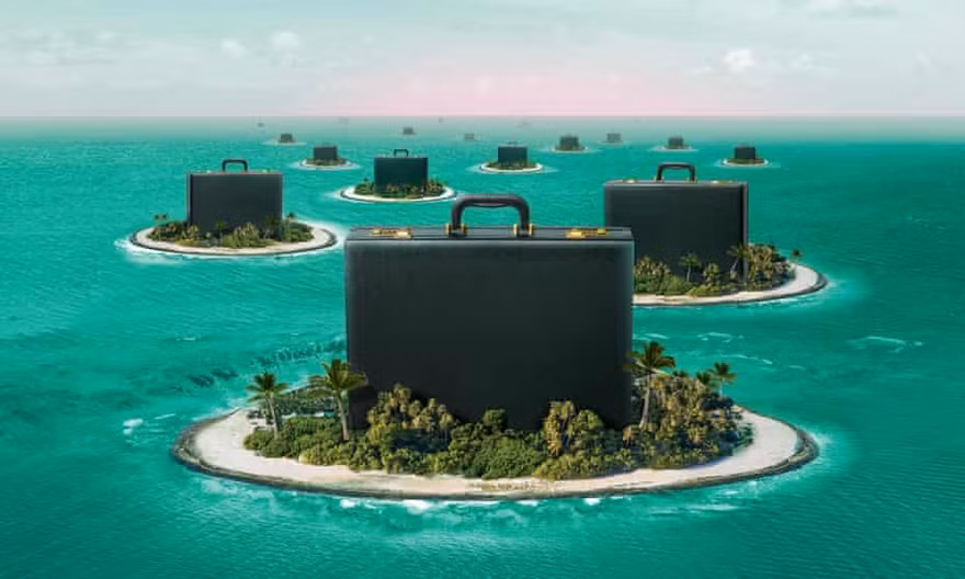 Tài liệu Pandora tiết lộ thế giới tài chính ngầm dành cho hàng trăm người giàu có khắp thế giới có tài sản ở các thiên đường thuế Ảnh: The Guardian 