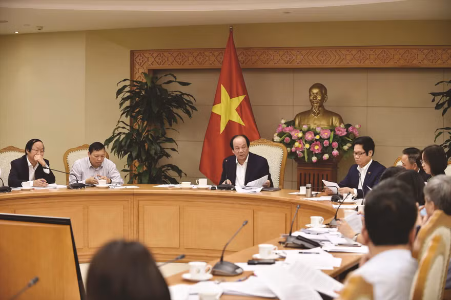 Tổ công tác của Thủ tướng làm việc với các bộ, ngành về những khó khăn, vướng mắc trong sản xuất, kinh doanh lĩnh vực nông nghiệp. Ảnh: N.B 