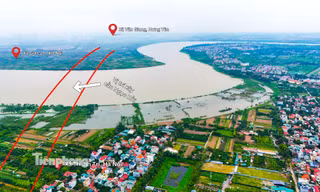 Toàn cảnh vị trí xây cầu Ngọc Hồi nối Hà Nội - Hưng Yên