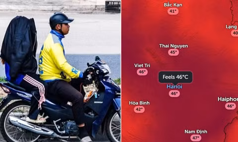 Người dân Hà Nội di chuyển dưới trời nắng nóng 