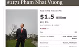 Thông tin của ông Vượng trên Forbes