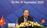 Thứ trưởng Nguyễn Quốc Dũng chủ trì họp báo chiều 7/9. Ảnh: Như Ý 