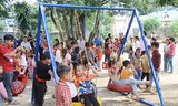 Sân chơi thiếu nhi dành tặng học sinh điểm trường Pà Thẻn, Sơn La Ảnh: CTV 