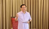 Bí thư Thành ủy Hà Nội Vương Đình Huệ phát biểu tại hội nghị