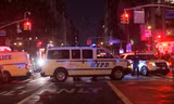Cảnh sát New York phong tỏa khu vực xảy ra vụ đâm xe. Ảnh: AFP