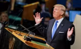Tổng thống Mỹ Donald Trump phát biểu trước Đại hội đồng LHQ ngày 19/9. Ảnh: Reuters