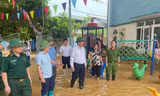 Trường mầm non ở Cao Bằng ngập nước.