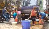 Một khu mất nước tại Hà Nội hè 2017