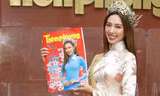 Hoa hậu Thùy Tiên về nhà 
