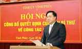 Ban Bí thư Trung ương Đảng điều động, chỉ định nhân sự ở Vĩnh Phúc
