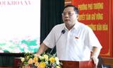 Trung tướng Nguyễn Hải Trung, Giám đốc Công an TP. Hà Nội thông tin tại buổi tiếp xúc cử tri