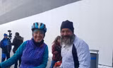 Ông Guido và bà Rita đến Phoenix Snow Park (PyeongChang, Hàn Quốc) hôm qua, 13/2. Ảnh: Yonhap