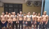 Phú Lê cùng đàn em tại cơ quan điều tra