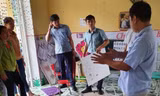 Động đất làm rơi trần thạch cao tại một trường mẫu giáo ở Mường Tè. Ảnh: Laichau.gov.vn 