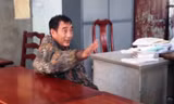 Đối tượng Long tại trụ sở công an. Ảnh: Việt Văn.