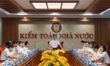 Tổng Kiểm toán nhà nước Hồ Đức Phớc chủ trì Hội nghị giao ban tháng 10/2018. Ảnh: MT