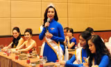Hoa khôi cuộc thi Nữ sinh viên Việt Nam duyên dáng 2016 Đặng Thị Thu Hồng chia sẻ tại lễ phát động