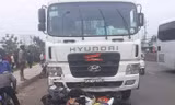 Chiếc xe container gây tai nạn chiều 2/1.