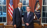 Tổng thống Mỹ Barack Obama tiếp Đại sứ Phạm Quang Vinh tại Nhà Trắng hôm 23/2. Ảnh: Bộ Ngoại giao Việt Nam