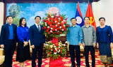 Bí thư T.Ư Đoàn chúc Tết cổ truyền Bun Pi May Lào 2022