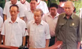 Từ trái sang, các bị cáo Sơn, Trường, Triển.