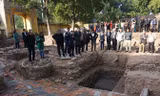 Khu vực khai quật điện Kính thiên tiến sát Đoan Môn phát lộ thêm nhiều dữ liệu. Ảnh: Toan Toan.