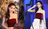 Người đẹp lai Angelababy trẻ xinh như công chúa với váy vai trần