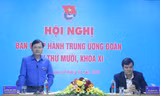 Anh Nguyễn Anh Tuấn, Bí thứ nhất T.Ư Đoàn phát biểu khai mạc Hội nghị BCH T.Ư Đoàn lần thứ 10, khóa XI 